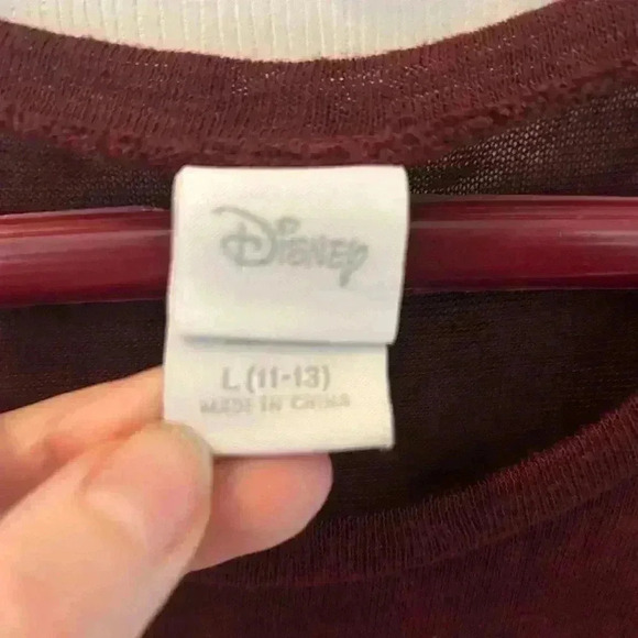 Disney Mickey Mouse Muscle T-Shirt sleeveless tank. Maroon. Sheer. - Picture 4 of 9